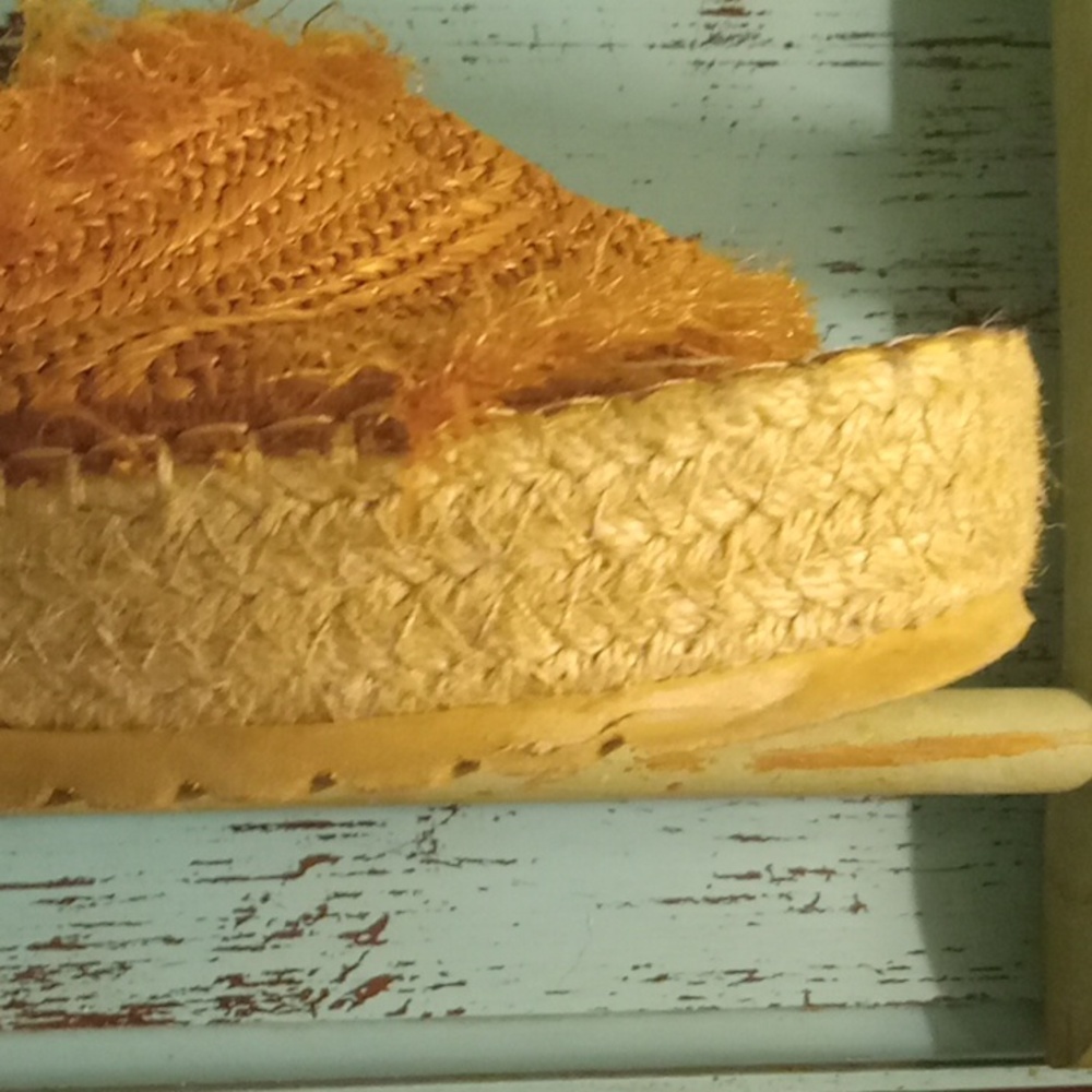 Hemp/Soft Burlap Straw Platform Slides - image 7